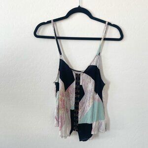 ⭐️Silence + Noise Abstract Geo Geometric Hipster Hippie Boho Crop Cropped Blouse